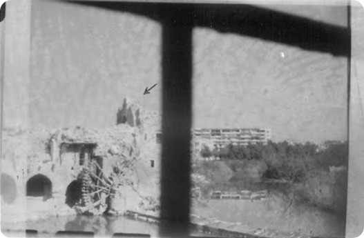 الزاوية القادرية بعد هدمها وتظهر ناعورة الكيلانية