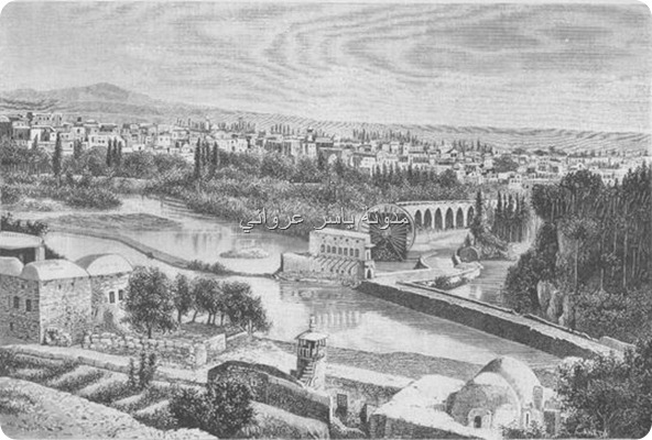 منظر عام لمدينة حماة القرن التاسع عشر