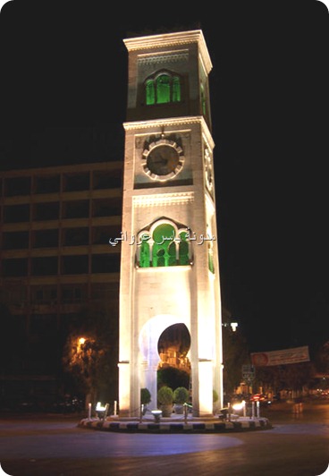 برج ساعة حماة لقطه ليلية